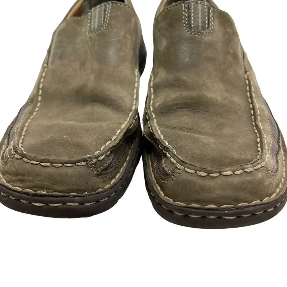 CLARKS XTR LITE Genuine Leather Neutral Taupe Loafers Casual Slip On Shoes 10.5